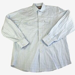 Mens Cowboy Western Wear Wrangler 20X Pearl Snap LS Shirt Size L